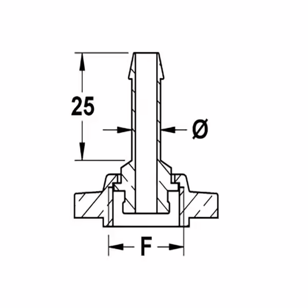 Raccordo portagomma dritto in ottone da 13 mm-2